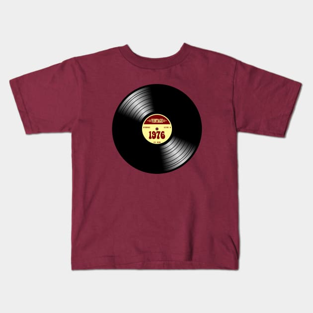 Vintage Vinyl 1976 Kids T-Shirt by GloopTrekker